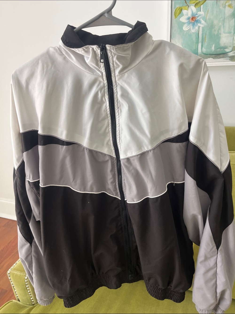 bill blass Black, White & Gray Colorblock Windbreaker